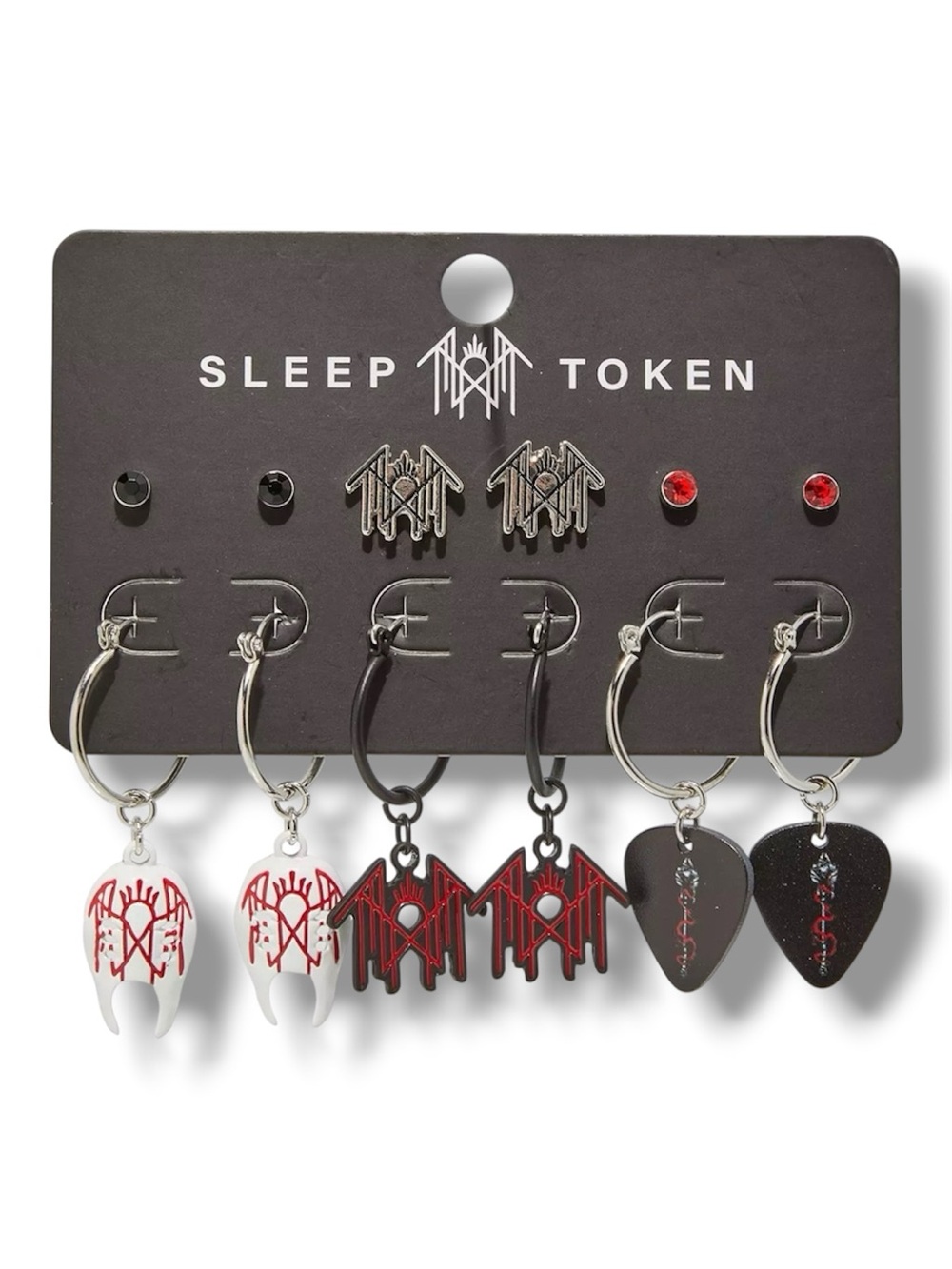 6-Pack Sleep Token Stud & Drop Earring Set - NWT